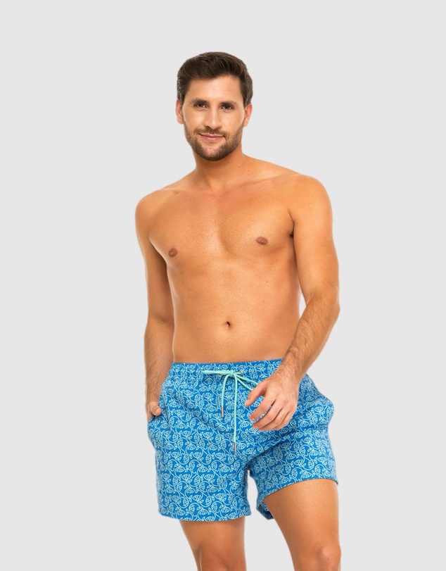 Tolu Australia - Boardshorts with Pale Blue Fishes