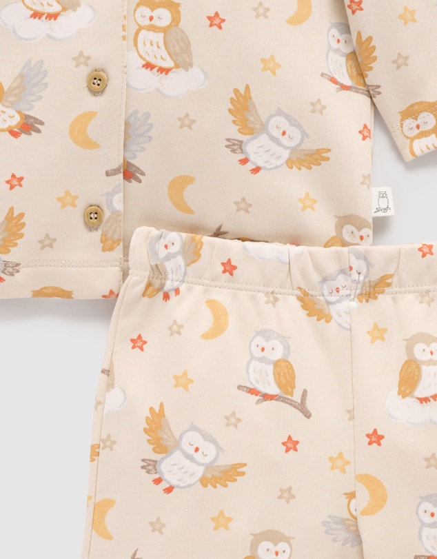 Purebaby - Thick Button Up Pyjama Set -Kids-Babies