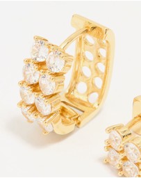 Lovisa - Gold Plated Cubic Zirconia Medium Oval Hoop Earrings