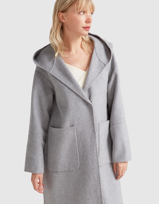 Belle & Bloom - Walk This Way Wool Blend Hooded Coat