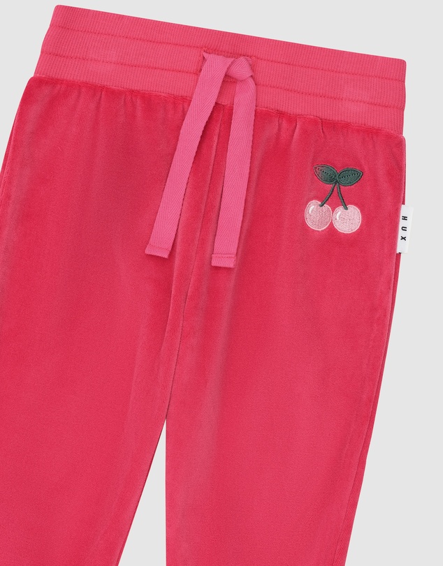 Huxbaby - Very Cherry Velour Trackpants - Babies