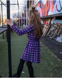 Quapi - Kala Long Sleeve Retro AOP Dress - Kids-Teens