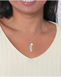 Elli Jewelry - Necklace Feather Shell Pearl 925 Sterling Silver