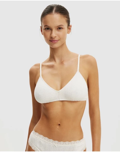 Cotton On Body - Cotton Pointelle Triangle Padded Bralette