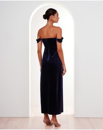Pilgrim - Olive Off Shoulder Velvet Gown