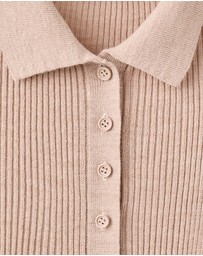 M.N.G - Ribbed Knitted Polo-Neck Playsuit