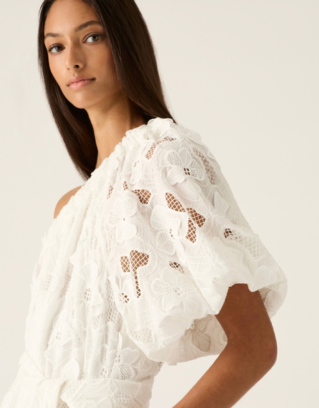 MOS The Label - Luna Embroidery One Shoulder Dress