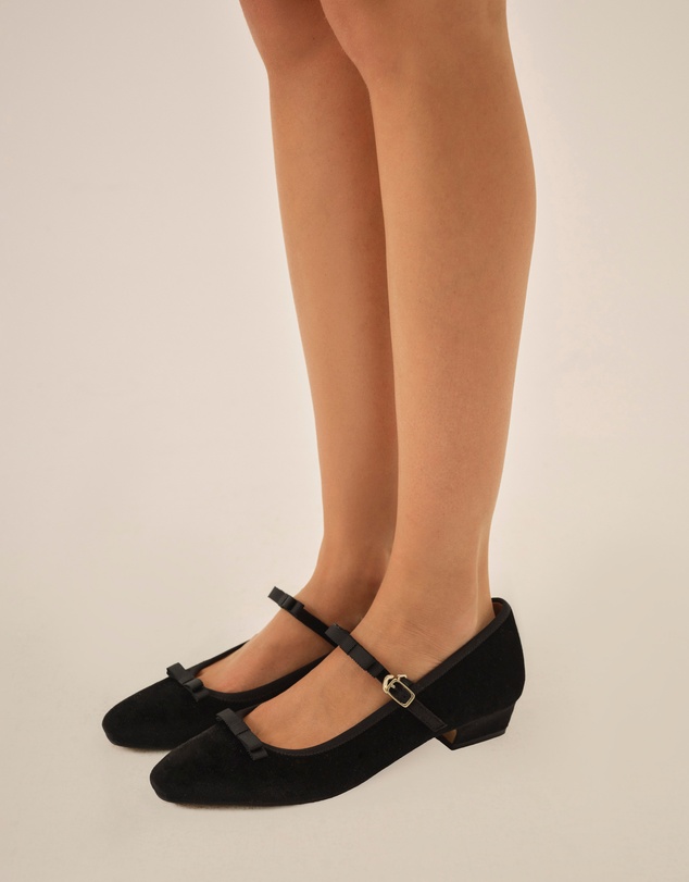 For Love & Lemons - Lucia Velvet Mary Jane Shoes