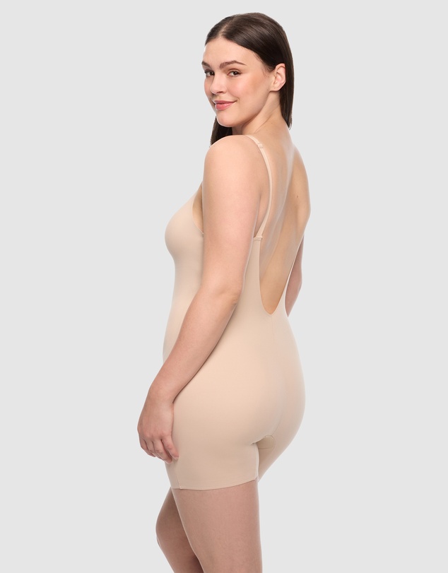Cupid Fine Shapewear - Dress Rehearsal Mid-Thigh Low Back Shapewear Bodysuit