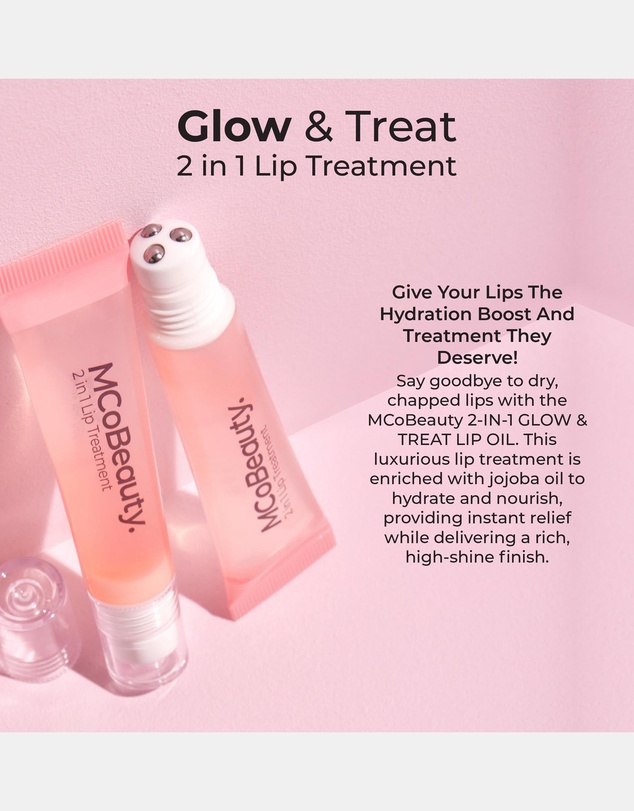 MCoBeauty - Glow & Treat 2-in-1 Lip Oil Treatment - Peach