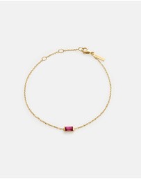 Kirstin Ash - Baguette Birthstone Bracelet July Ruby