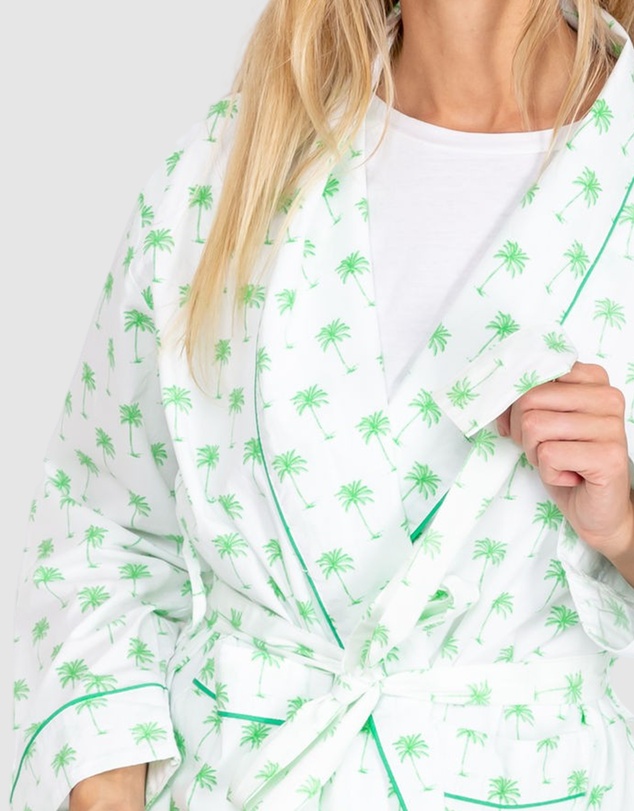 Sant And Abel - Women's Green Palm Tree Robe