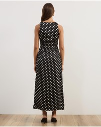 Atmos&Here - Lowen Satin Polka Dot Midi Dress