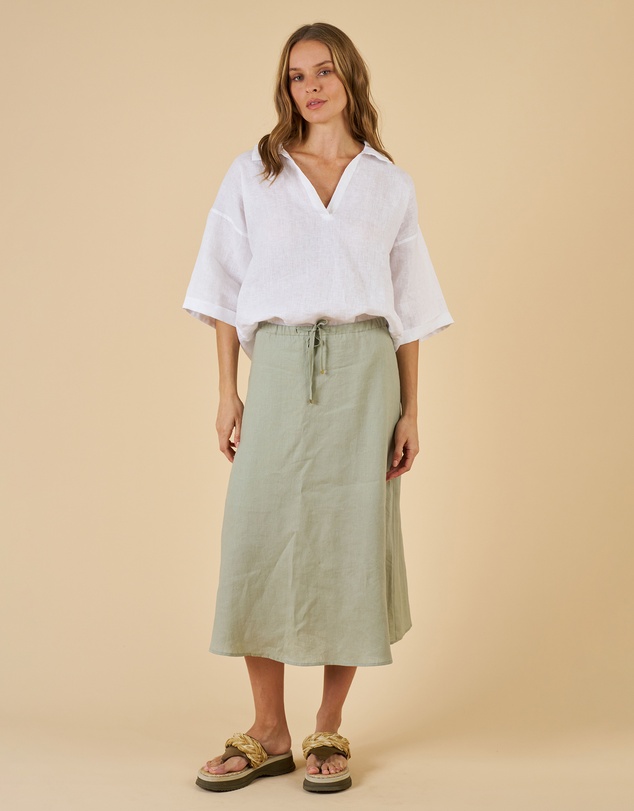 CAMIXA - Maddie Linen Midi Skirt