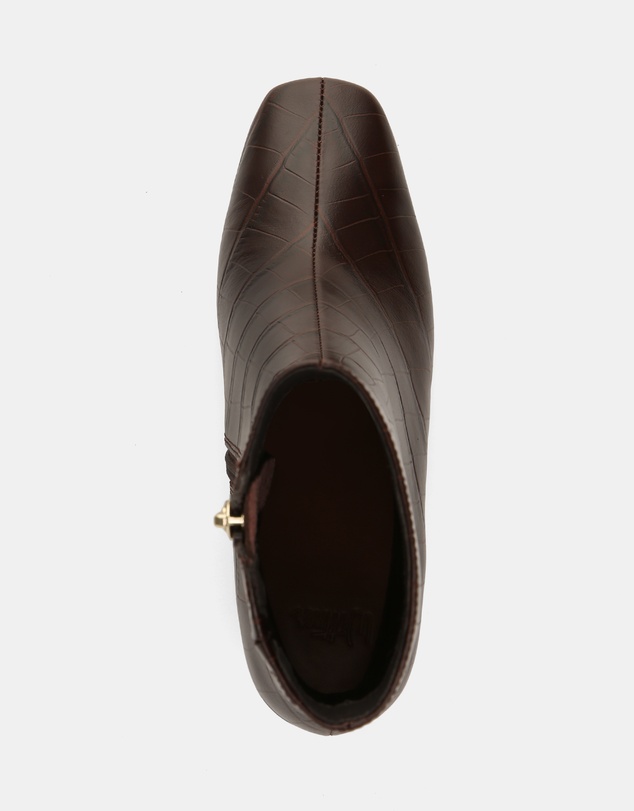 Wittner - Lean Croc Embossed Leather Ankle Boots