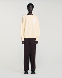 Sandro - Layered Flower Crewneck Sweatshirt