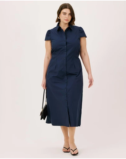 Atmos&Here Curvy - Emma Tie-Back Shirt Dress