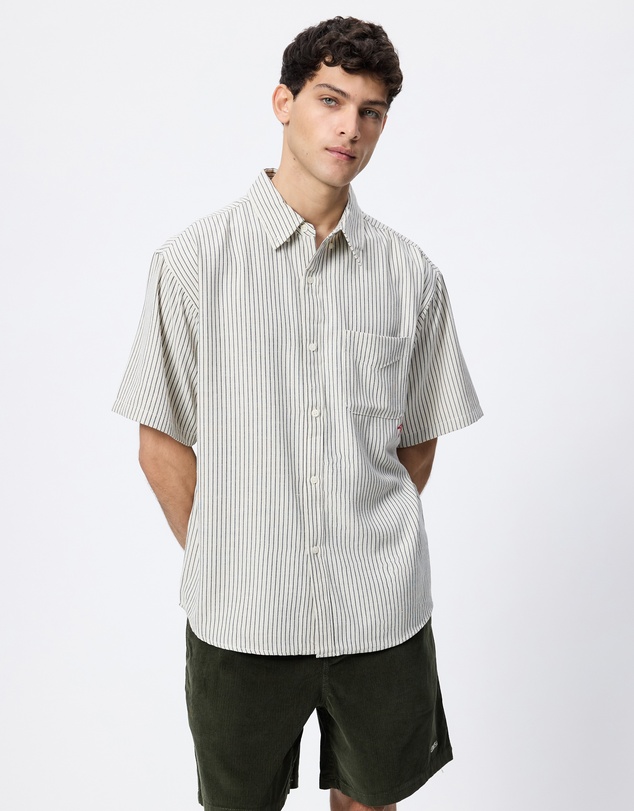 S Double - Line Stripe Classic Short Sleeve Shirt