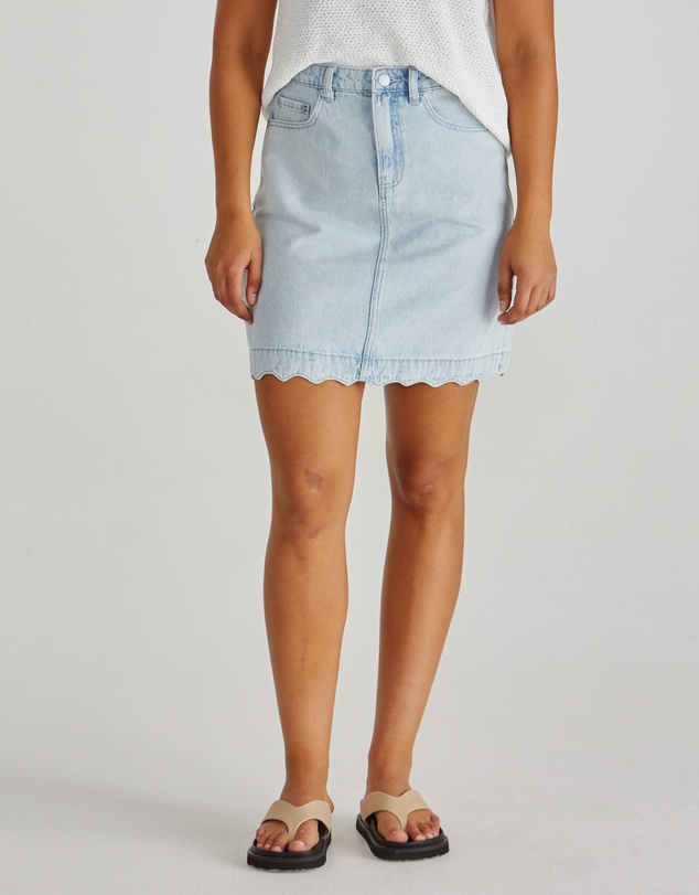 Sass - Vale Scalloped Denim Skirt