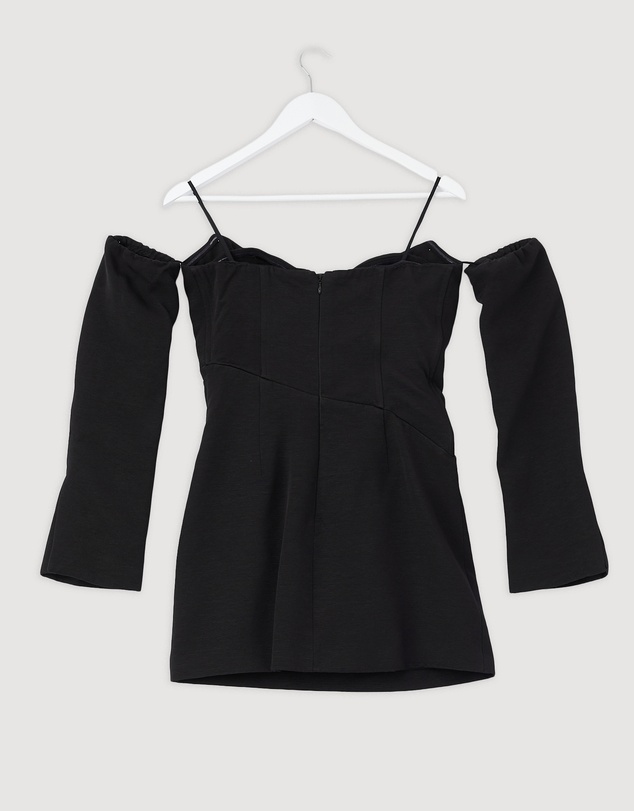 Revibe - Repaired Shona Joy Oakley Strapless Draped Mini Dress - AU 10