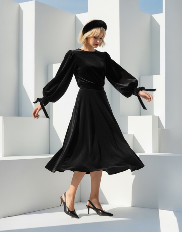 Mossée - Gianna Premium Velvet A-Line Skirt