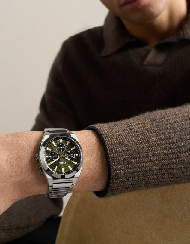 Fossil - Everett Silver Tone Chronograph Watch