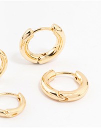 Lovisa - Gold Plated Thin Small Huggie Earrings 2-Pack