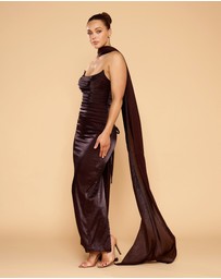 CATHERINE FERRARO - Evangeline Strapless Gown with Scarf