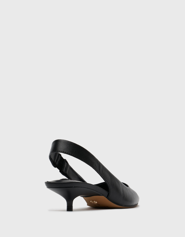 Betts - Leila Leather Slingback Stiletto Heel Pumps