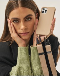 LOUVE COLLECTION - Desert Sand Phone Case + Latte Love Lanyard