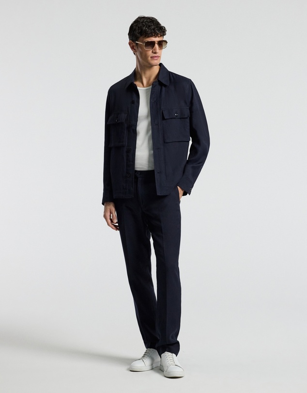 Calibre - Linen Blend Shirt Jacket Navy
