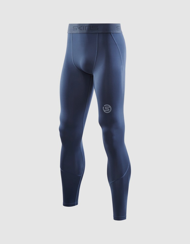 SKINS - SKINS Compression Men's Series-2 Gym Clothing Long Tight Navy Blue