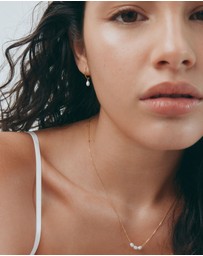 SAINT VALENTINE - Mini Pearl Hoops - Gold