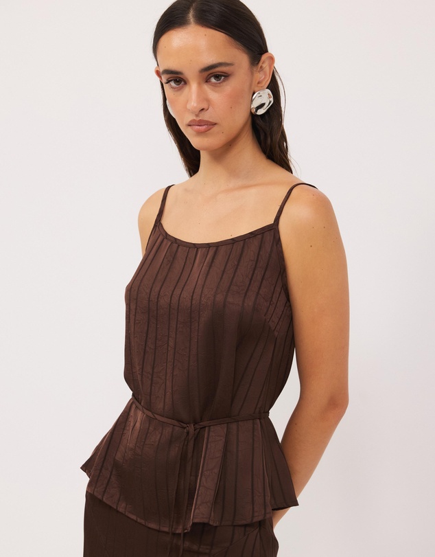 Calli - Sayer Satin Boat Neck Top
