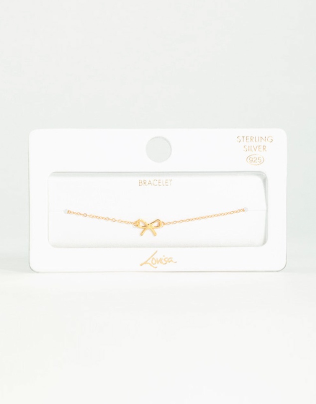 Lovisa - Gold Plated Sterling Silver Bow Chain Bracelet