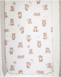 Living Textiles - 2 Pack Organic Bedside Sleeper Fitted Sheet - Cuddly Bear