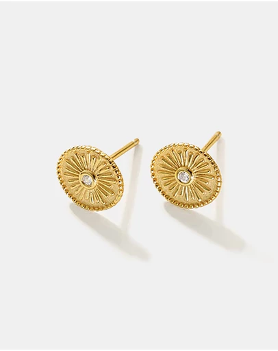 Ichu - Oval starlight stud gold