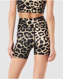 P.E Nation - Leopard Wander 5 Inch Bike Shorts
