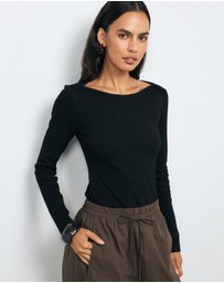 AERE - Sara Long Sleeve Rib Top