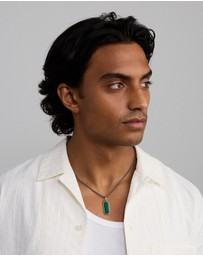 Michael Hill - Malachite Oblong Pendant in Sterling Silver