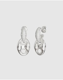 GUESS - Marine Pave Link Pendant Earrings