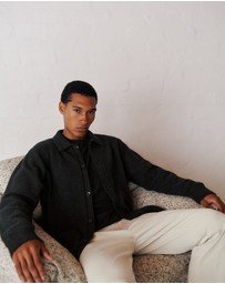 Trenery - Merino Textured Shacket in Charcoal Melange