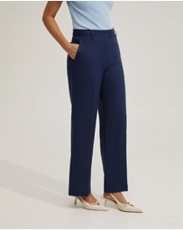 Oxford - Gigi Ajustable Waist Linen Pants