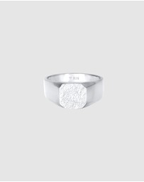 Kuzzoi - ICONIC EXCLUSIVE - Ring Men Square Matt Statement in 925 Sterling Silver