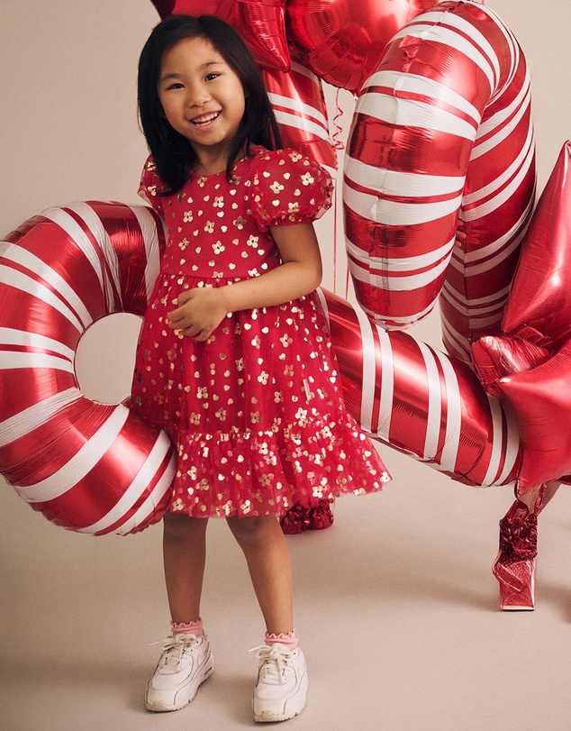 Huxbaby - Golden Cherries Puff Sleeve Tulle Dress - Babies