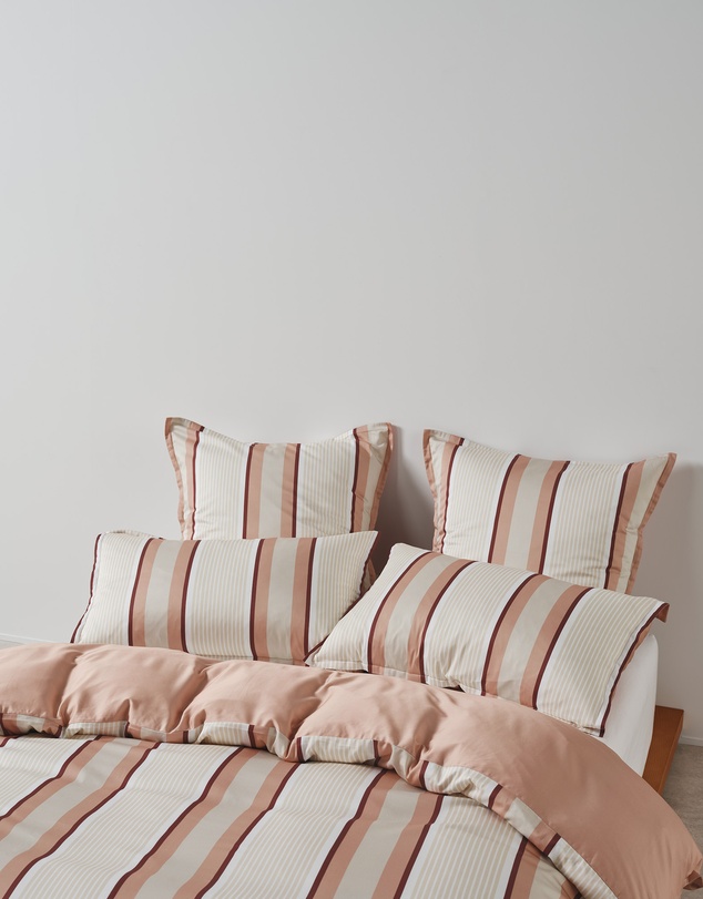 Linen House - Nara Bamboo Cotton 400TC Stripe Quilt Cover Set