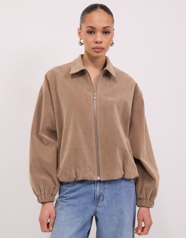 Calli - Hayden Faux Suede Bomber Jacket