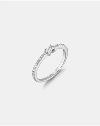 Ania Haie - Ania Haie Silver Cross Cubic Zirconia Ring