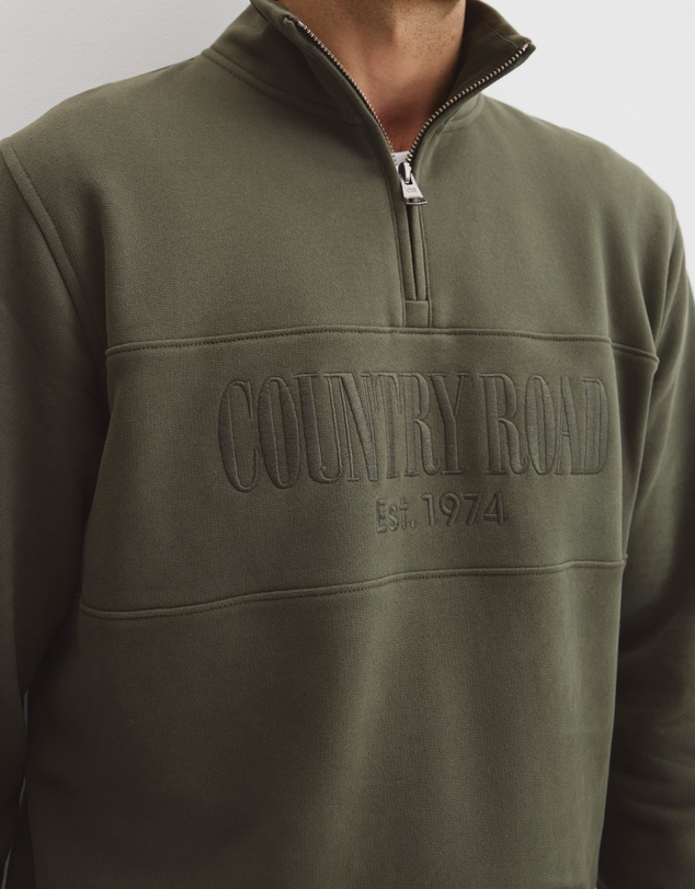 Country Road - Australian Cotton Half Zip Heritage Sweat