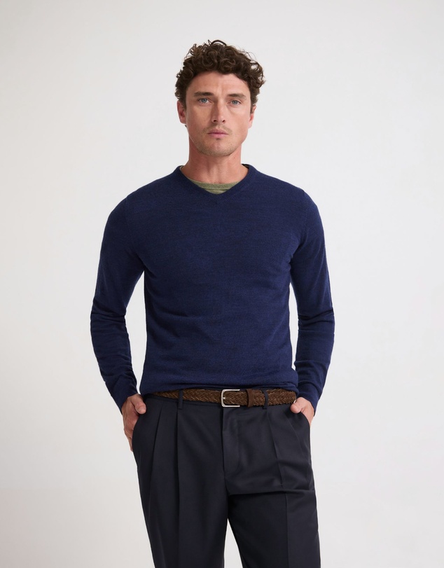 Oxford - Basic V-Neck Pure Wool Pullover